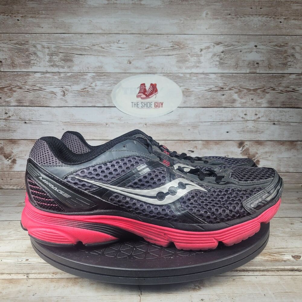 Saucony Progrid Mirage Sneakers Women's Size 11 Black Pink Lace Up Running Shoes
